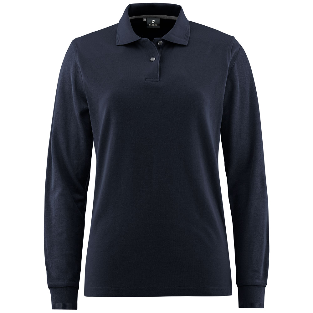 10030_58_front_low Marineblå langermet polo for damer