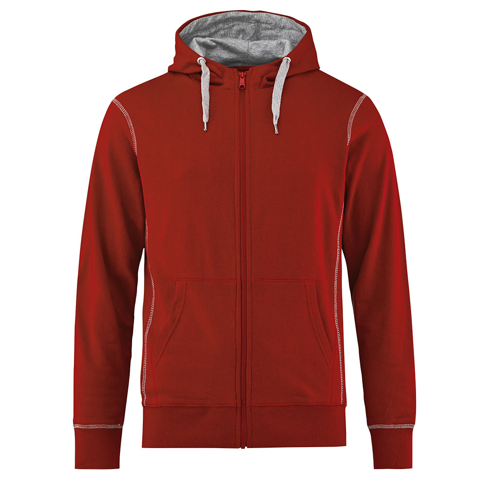 Collegejakke med hette i Rød