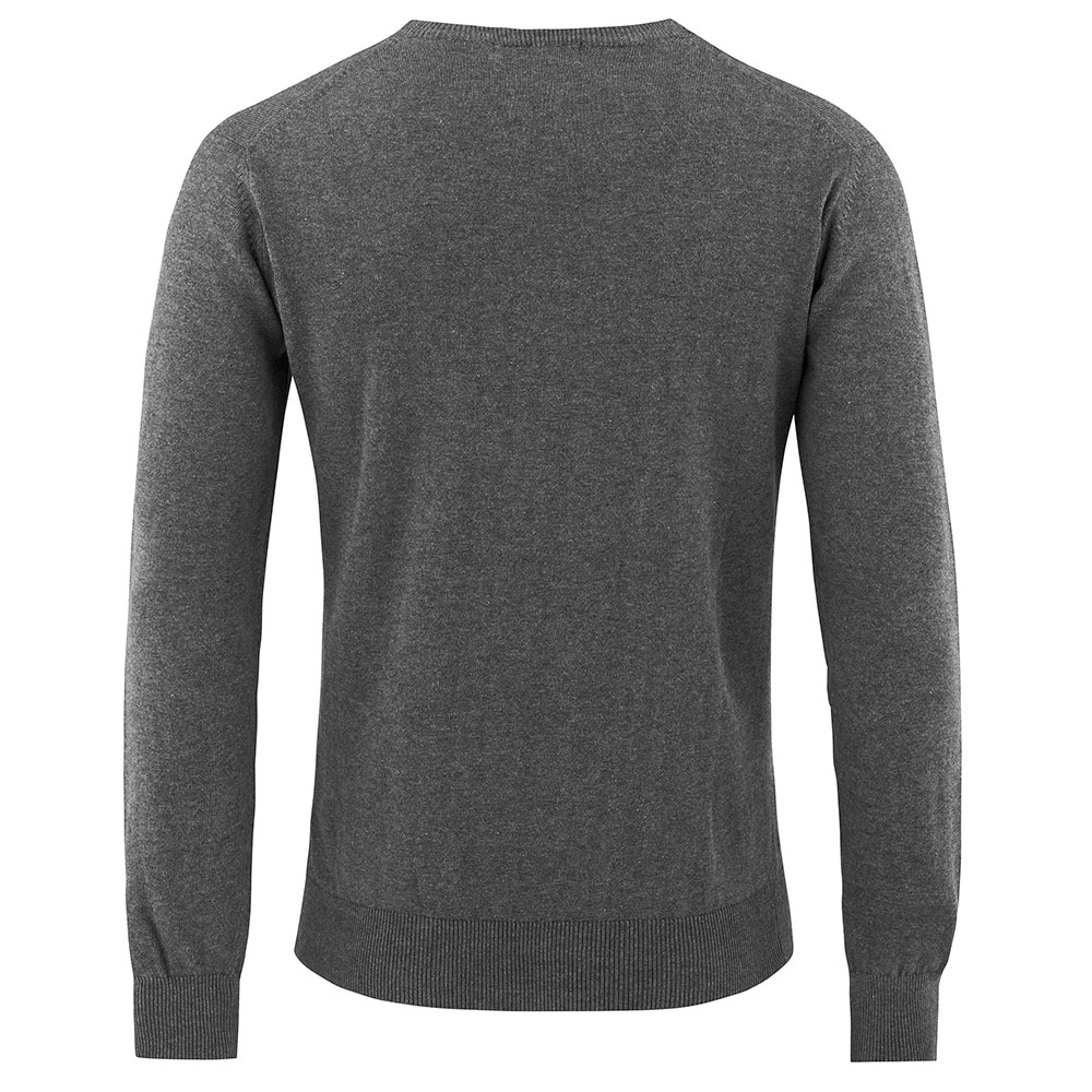 Grå strikket genser med v-hals