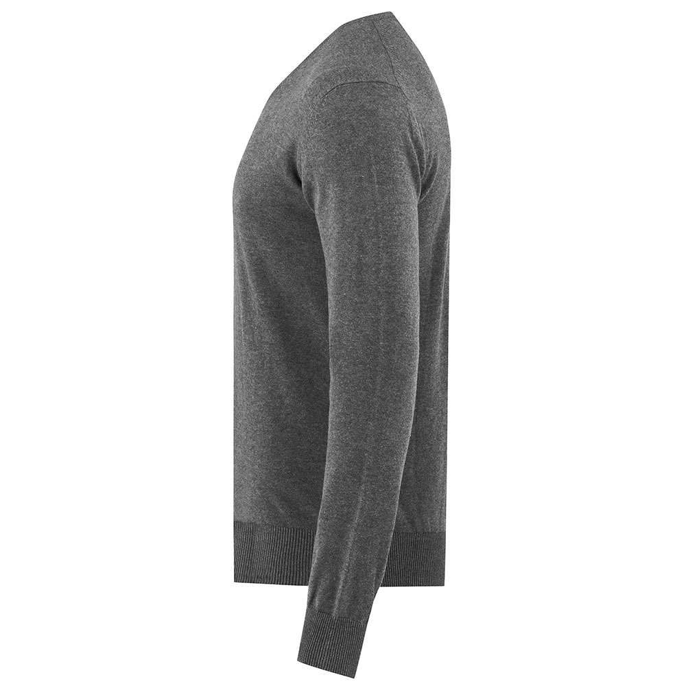 Grå strikket genser med v-hals