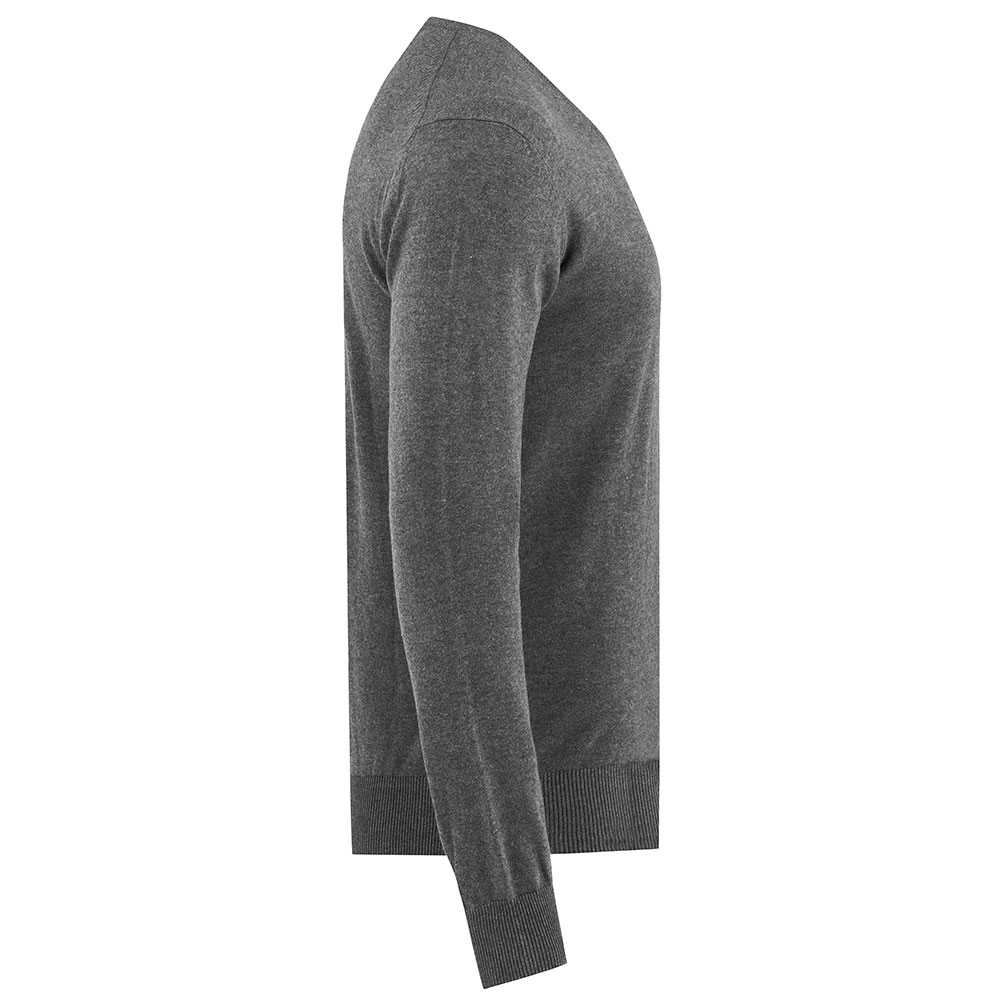 Grå strikket genser med v-hals