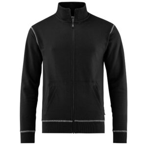 Sort collegejakke med fullzip