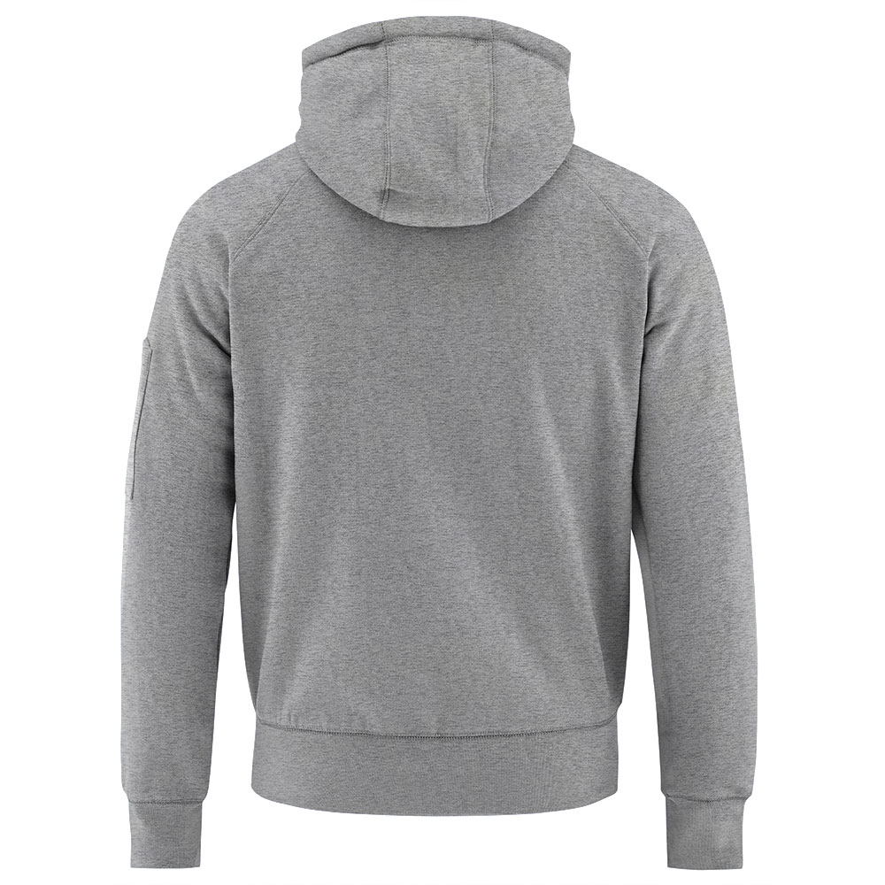 Grå hettejakke med lomme på arm