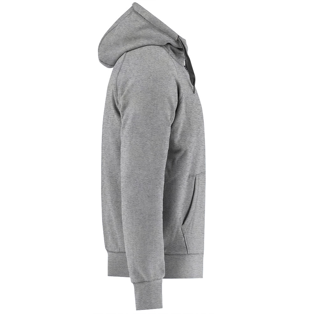 Grå hettejakke med lomme på arm