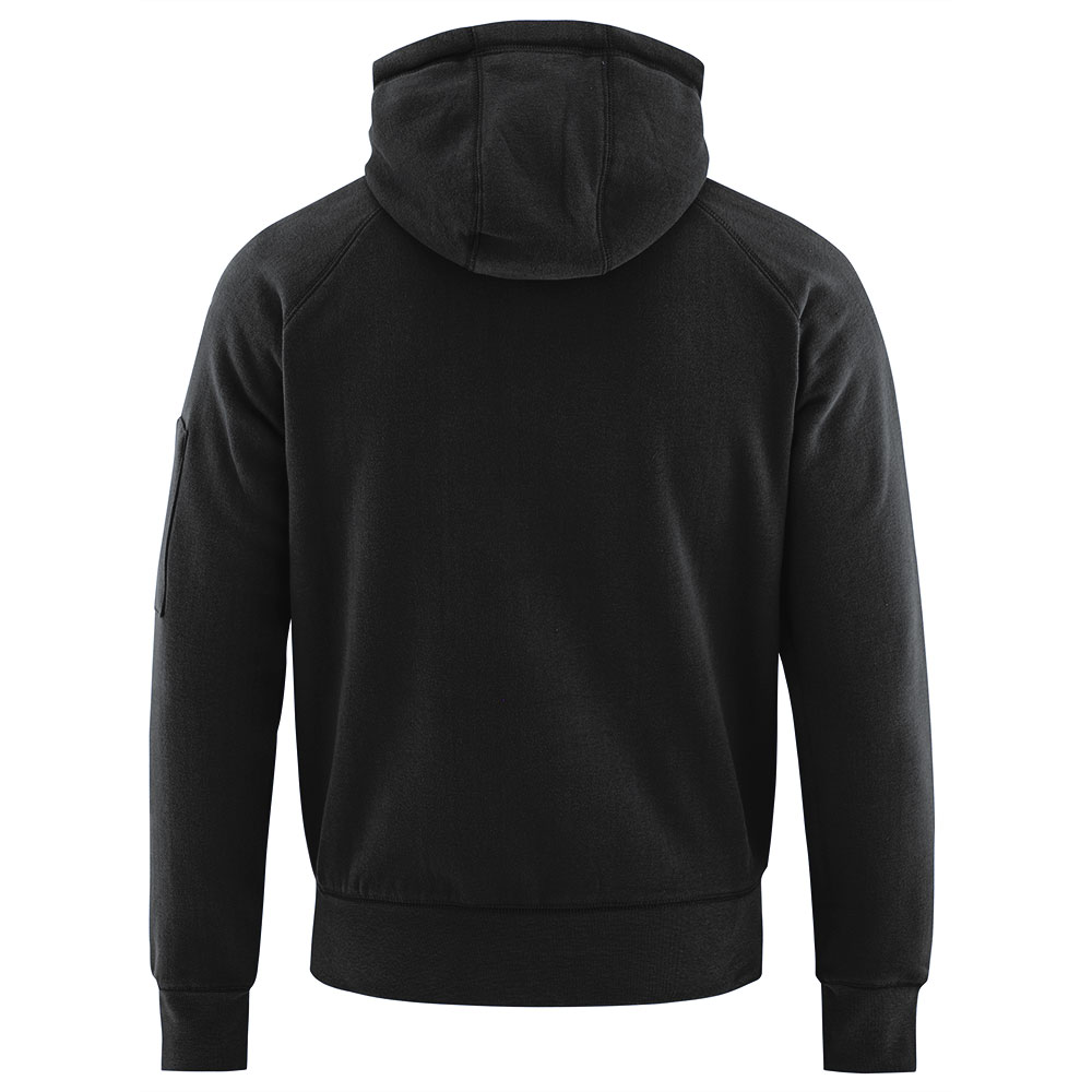 Sort hettejakke med lomme på arm