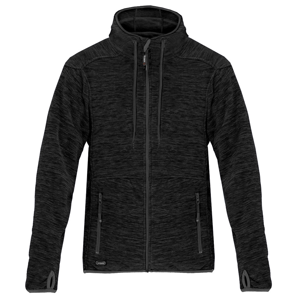 Sort fleecejakke med hette